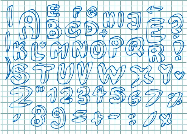 Nice hand drawn alphabet — Stock Vector