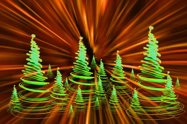 Boże Narodzenie lasu (światła) — Zdjęcie stockowe
