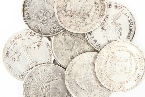 Vecchi dollari d'argento — Foto Stock