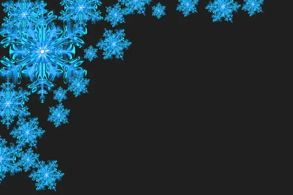 Fond bleu flocons de neige — Photo