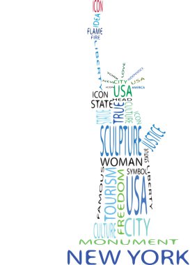 statue of liberty frm the words clipart