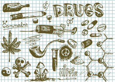 hand drawn drugs symbols