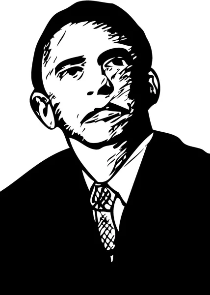 我所作的奥巴马肖像 — 图库矢量图片