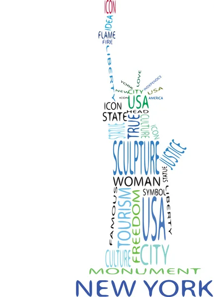 Statue of liberty frm the words — Stock Vector