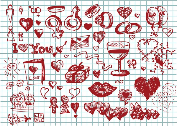 爱和情人节的符号 — 图库矢量图片