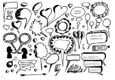 hand drawn dialog icons clipart