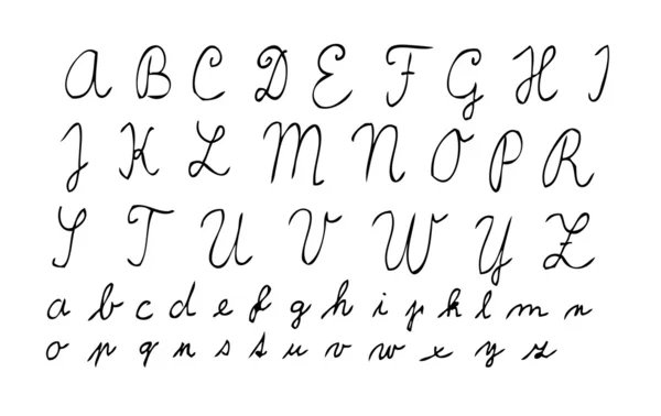 Alfabeto desenhado à mão — Vetor de Stock