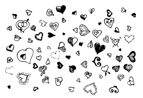 Handgezeichnete Herzen — Stockvektor