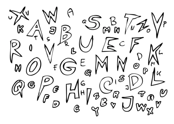 Alfabeto desenhado à mão —  Vetores de Stock