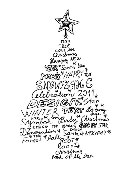 Árvore de Natal desenhada à mão —  Vetores de Stock