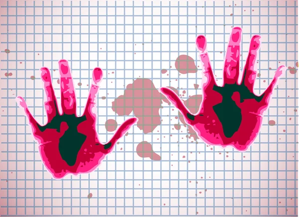 Mains rouges enfantines — Image vectorielle