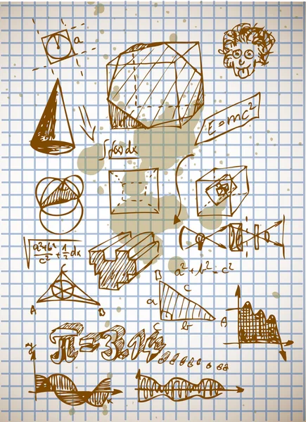 Math symbols from high school — Stock Vector