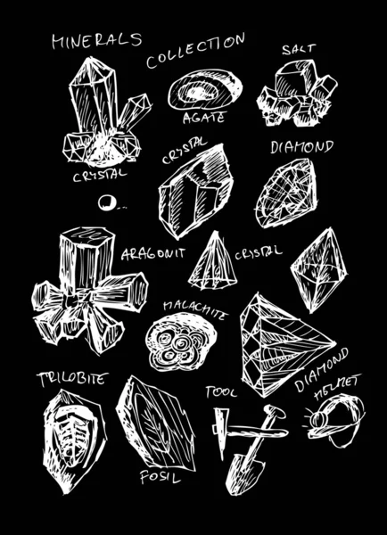 Différents cristaux — Image vectorielle