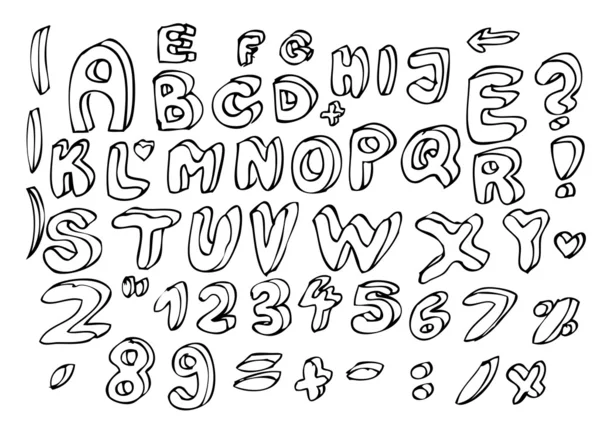 Handgetekend alfabet — Stockvector