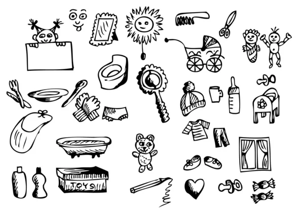 Iconos dibujados a mano — Archivo Imágenes Vectoriales