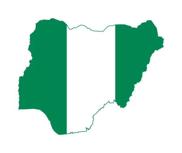 Nigeria flagga på karta — Stockfoto