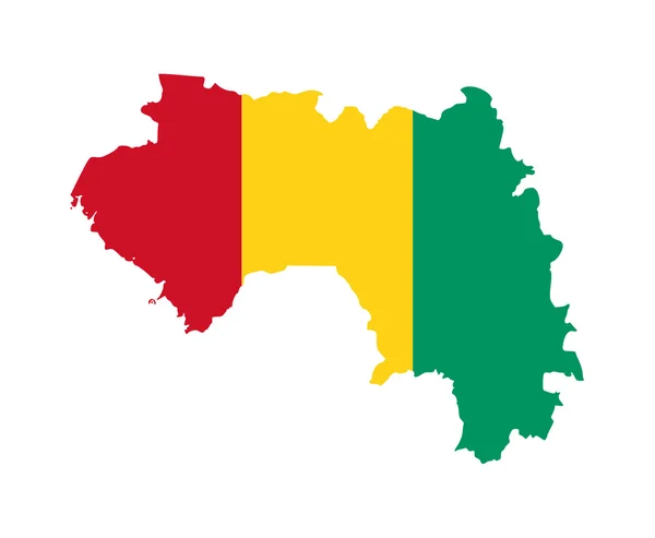 Flaga Gwinei na mapie miasta — Zdjęcie stockowe
