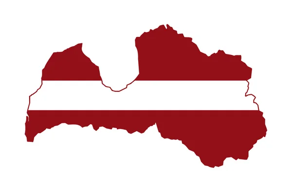 Bandeira da Letónia no mapa — Fotografia de Stock