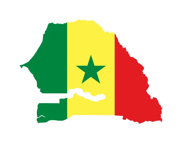Senegal map flag — Stock Photo, Image