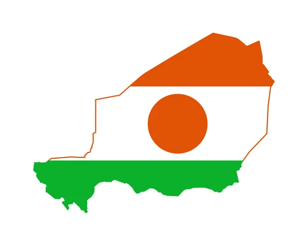 Bandeira do Niger no mapa — Fotografia de Stock