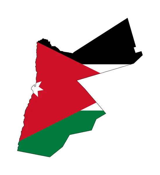 Jordania bandera en el mapa — Foto de Stock