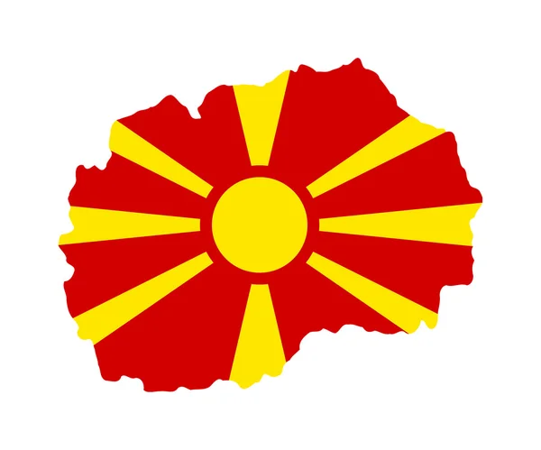 Drapeau Macédoine sur la carte — Photo
