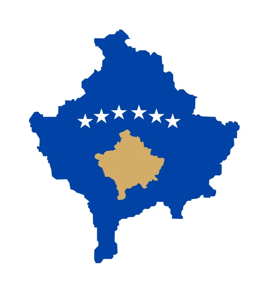 Vlajky Kosova na mapě — Stock fotografie