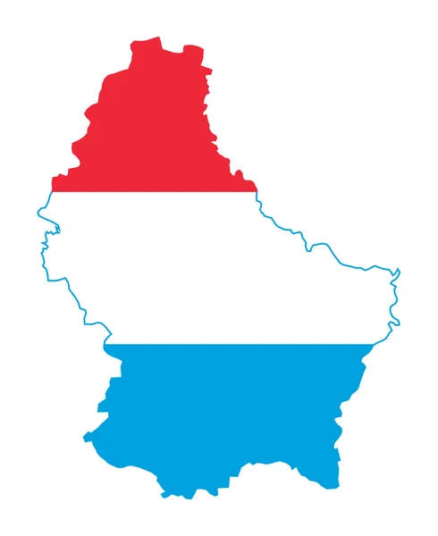 Люксембург карту на прапорі — стокове фото