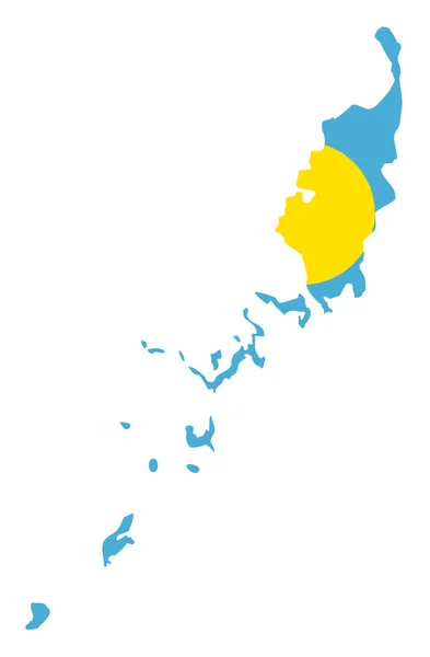 Vlajka ostrovy Palau na mapě — Stock fotografie