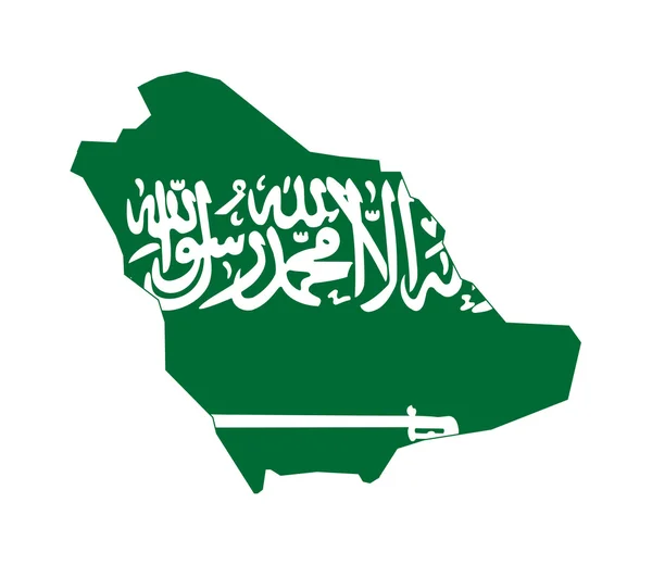 Mapa vlajka Saúdské Arábie — Stock fotografie