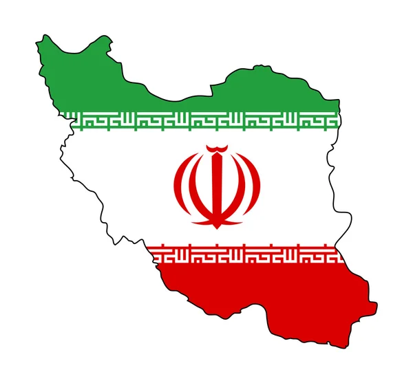 Bandiera Iran sulla mappa — Foto Stock