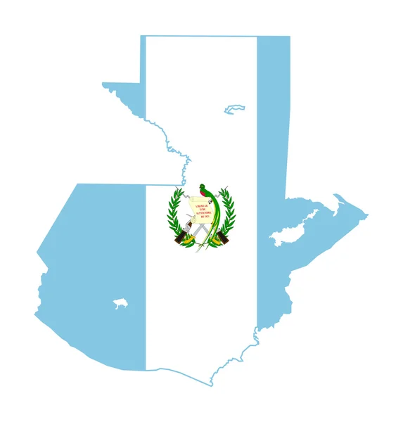 Vlag van Guatemala op kaart — Stockfoto