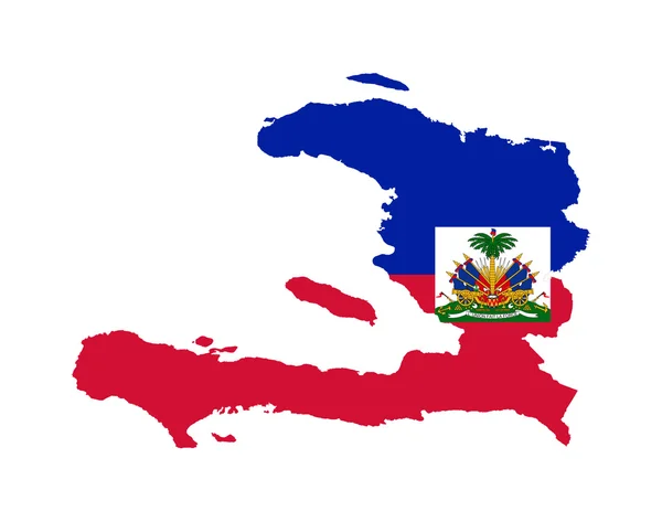 Haiti flag on map — Stock Photo, Image