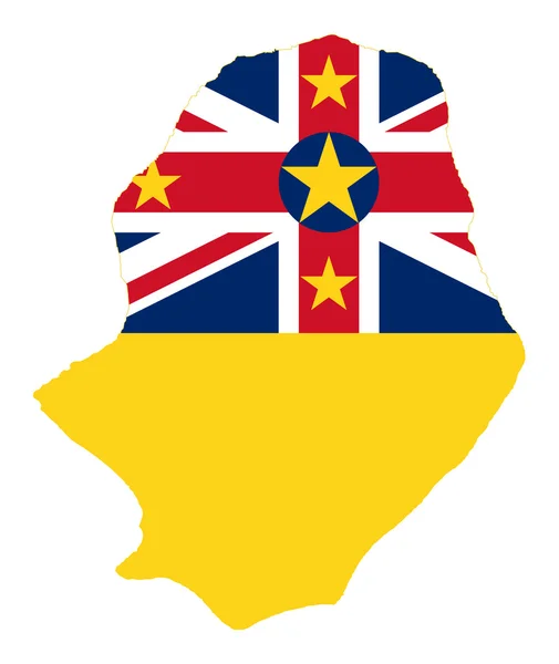 Bandiera Niue Island sulla mappa — Foto Stock