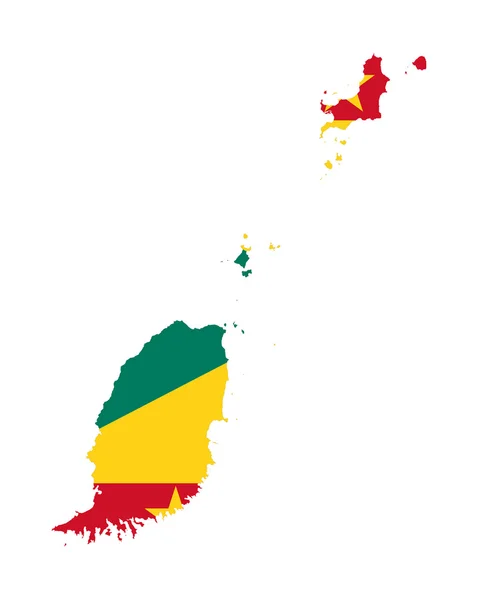 Флаг Гренады на карте — стоковое фото