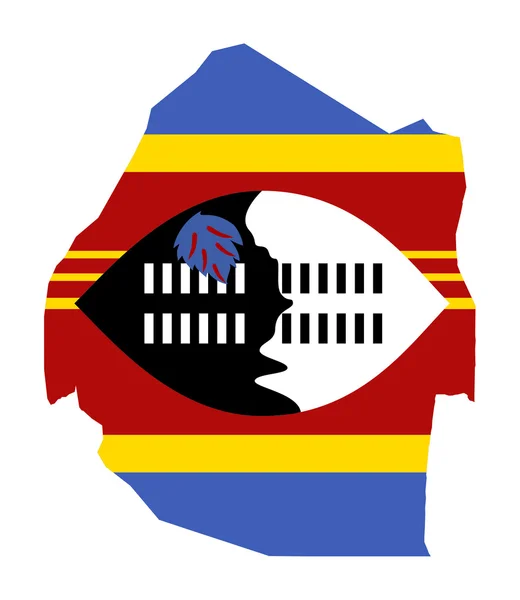 Χάρτης σημαία της Σουαζιλάνδης — Φωτογραφία Αρχείου