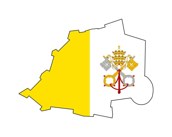 Vatikan devlet bayrak harita üzerinde — Stok fotoğraf