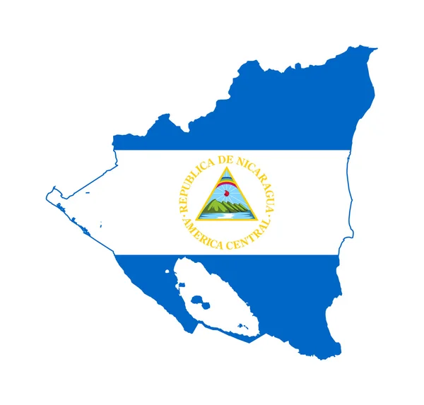 Bandeira da Nicarágua no mapa — Fotografia de Stock