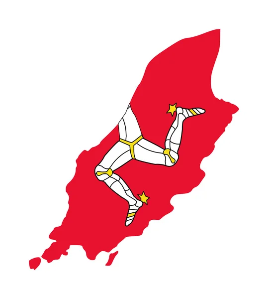 Flaga Wyspy man na mapie miasta — Zdjęcie stockowe