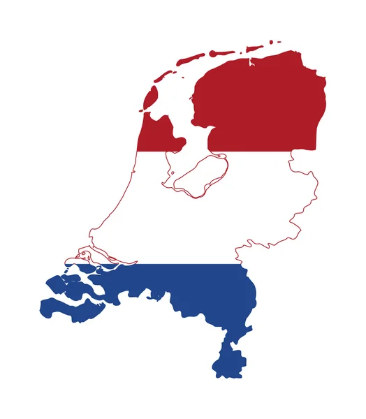 Bandiera Paesi Bassi sulla mappa — Foto Stock