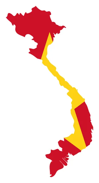 Σημαία του Βιετνάμ στο χάρτη — Φωτογραφία Αρχείου