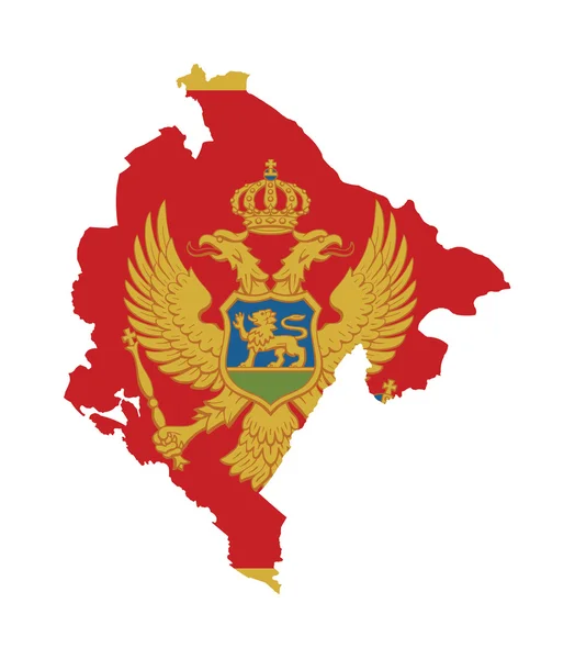 Σημαία του Μαυροβουνίου στο χάρτη — Φωτογραφία Αρχείου