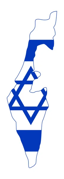 Izrael vlajka na mapě — Stock fotografie