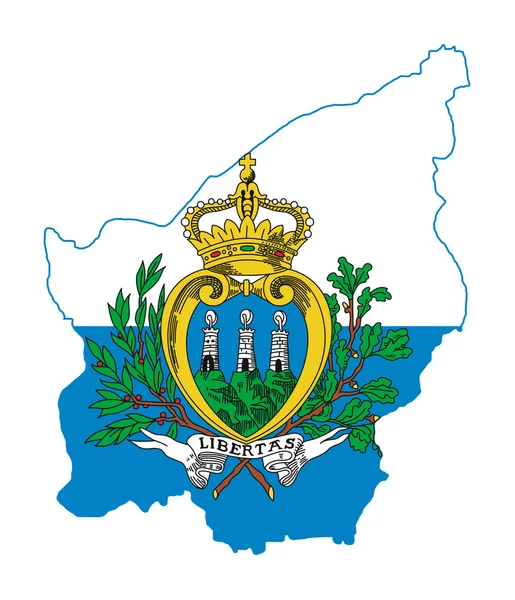 Bandeira do mapa de San Marino — Fotografia de Stock