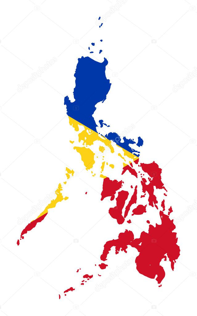 Philippines flag on map