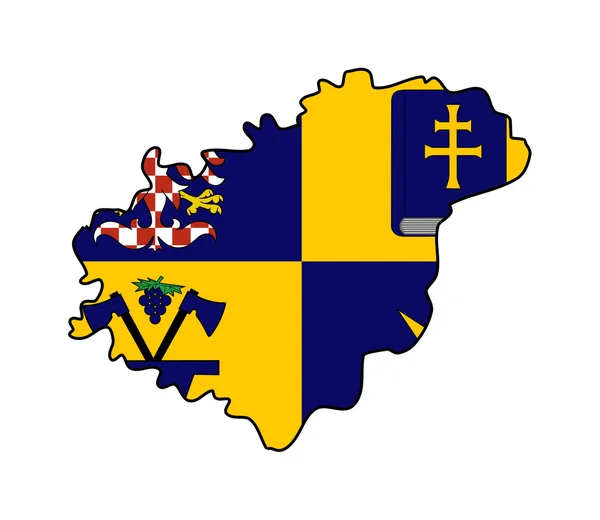 Flagge Karte der Region Zlin — Stockfoto