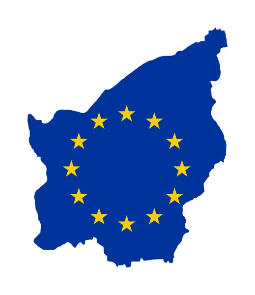 Bandeira e mapa da UE San Marino — Fotografia de Stock