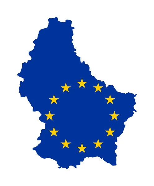 Флаг Люксембурга на карте — стоковое фото