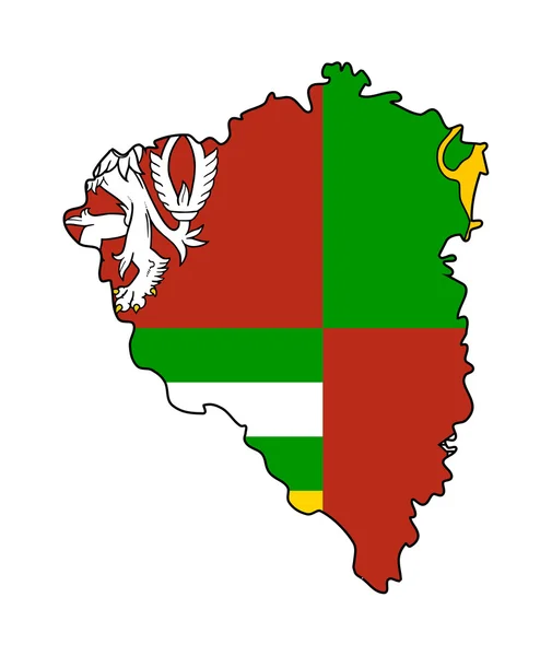 Flaga stanu Pizen i mapa — Zdjęcie stockowe