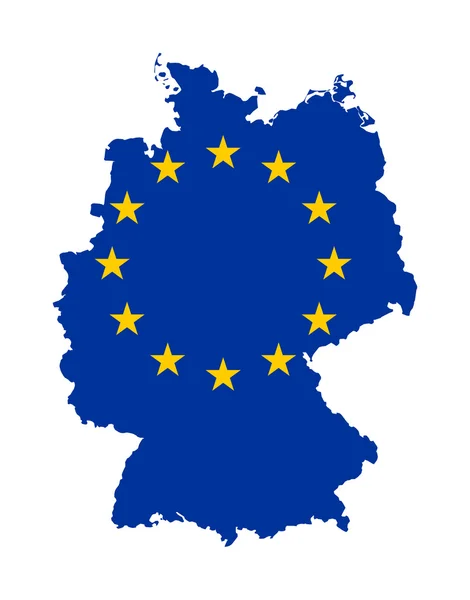 Прапор ЄС на карті Німеччини — стокове фото